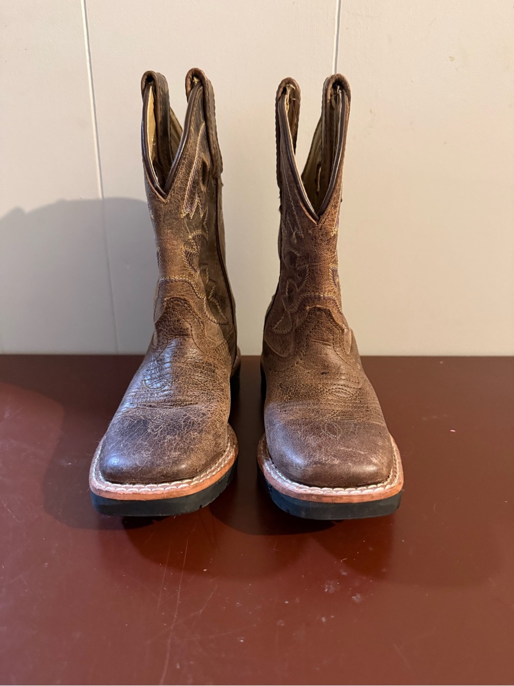 Men's Brown Leather Western Work Boots